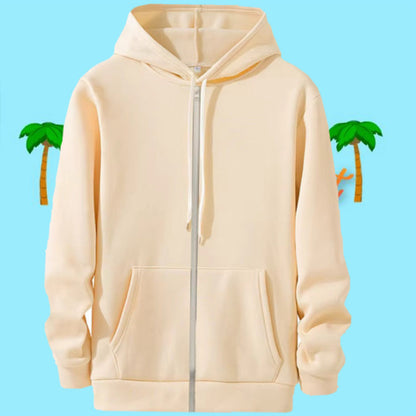 Cream zip up hoodie