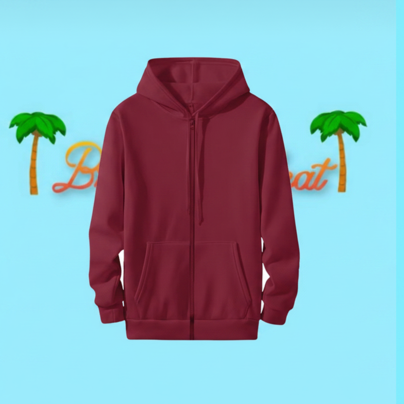 Burgundy Open Hoodie