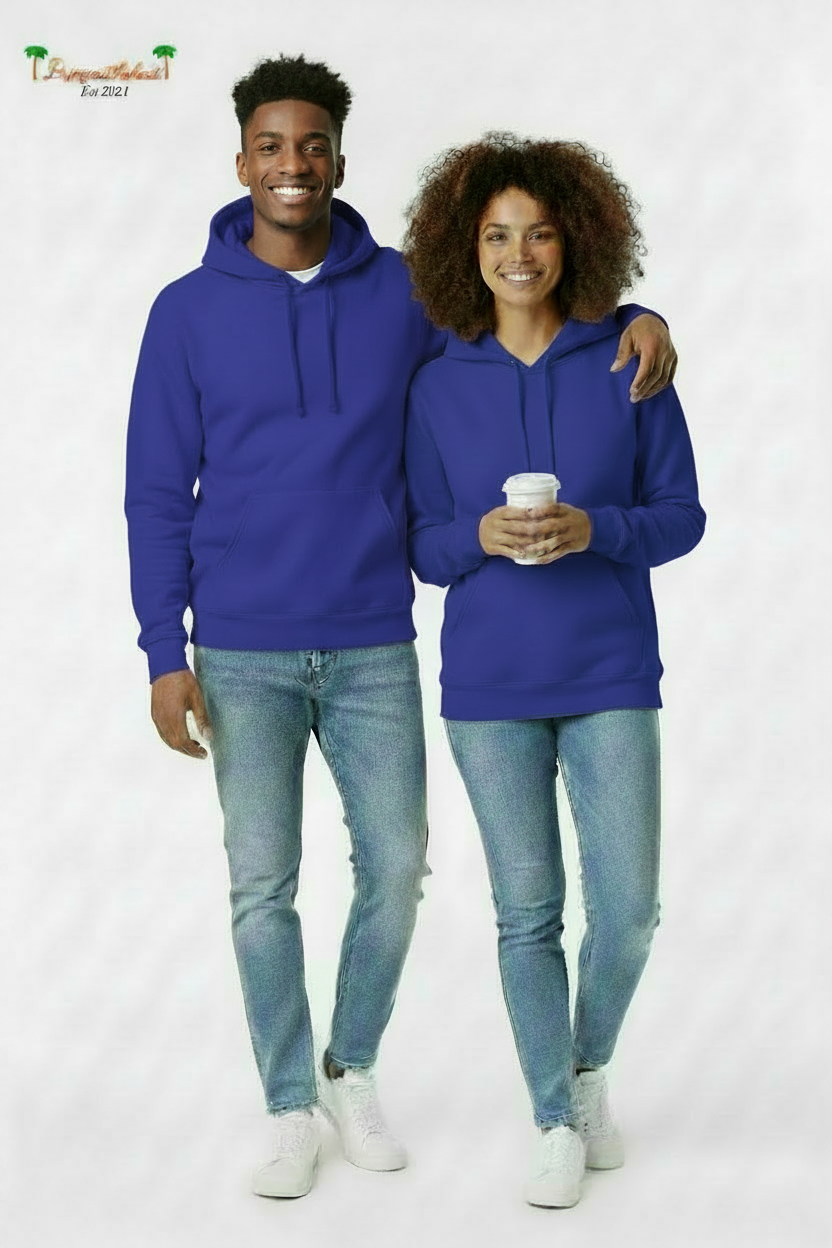 Models with Clearer Faces in Royal Blue Hoodies