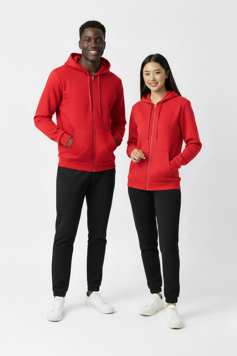 Red Hoodie on Models