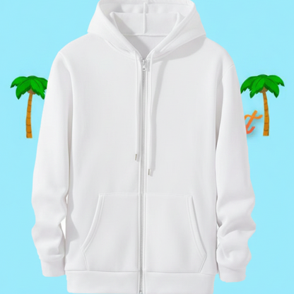 White zip up hoodie
